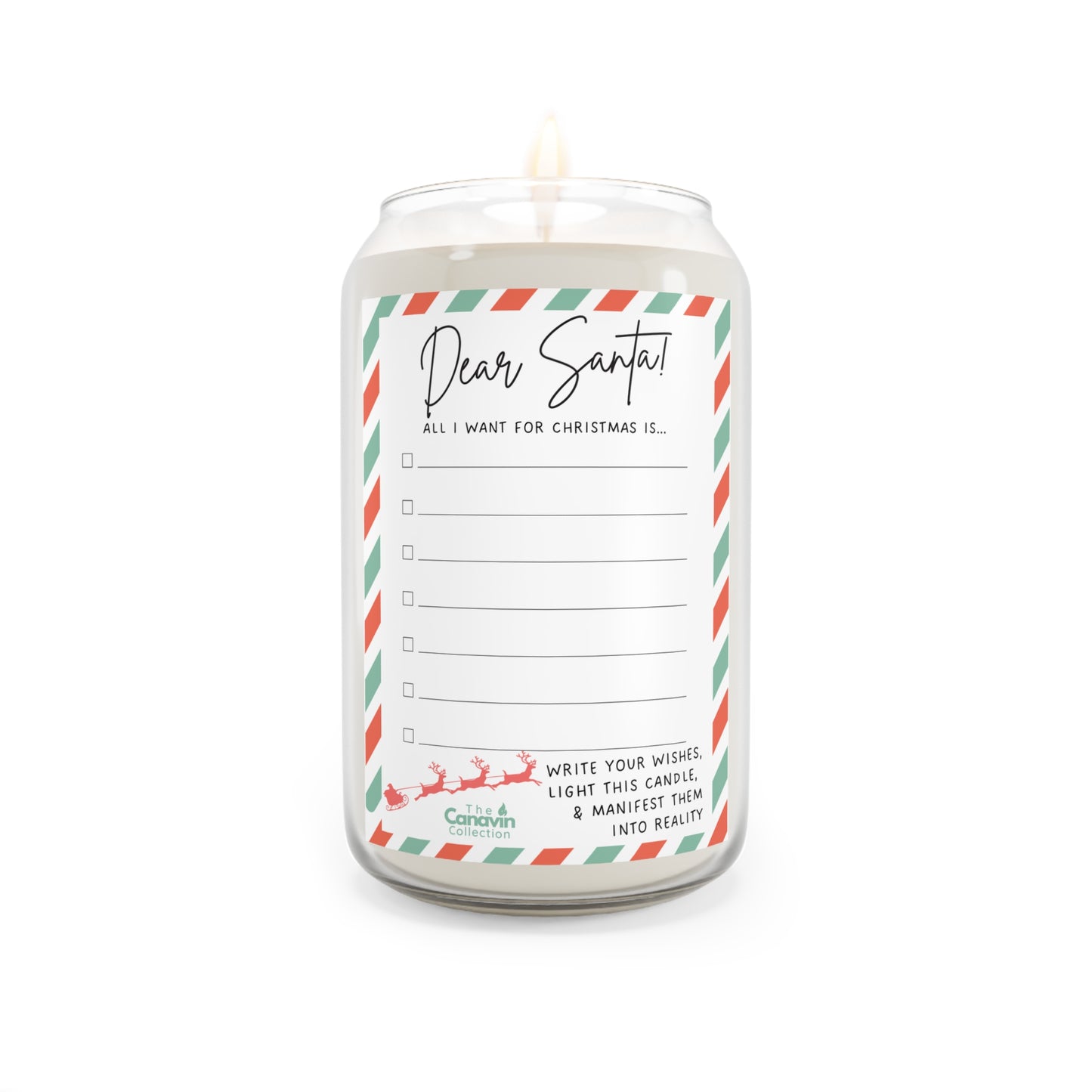 *Dear Santa* Cozy Holiday Scented Candles – Manifest Your Wishes -  100% Natural Soy Wax, Long-Lasting Burn – Perfect for Christmas and Thanksgiving Gifts, 13.75oz