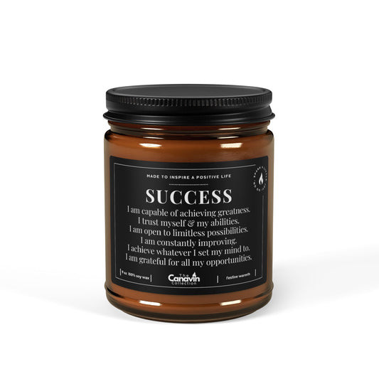 SUCCESS, Mindfulness Scented Candle, Festive Warmth, 9oz - Relaxing Aromatherapy, Gift Ideas, Home Decor, Self-Care, Manifest